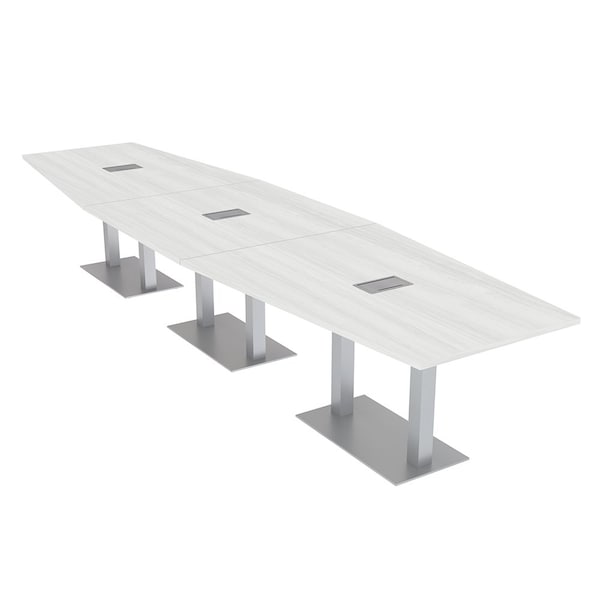 Skutchi Designs 45 in W, 165.75 in L, 29 in H, Engineered Wood Top, White HAR-HEX.IR-46x168-DOU-ELEC-WHCYPRESS - main
